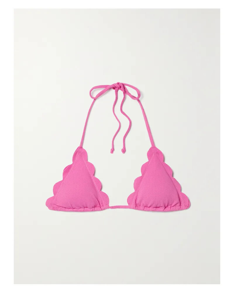 Marysia Broadway Triangel-bikini-oberteil Aus Seersucker - Pink Pink