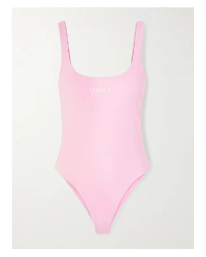 Versace Badeanzug Mit Flockprint - Pink Pink