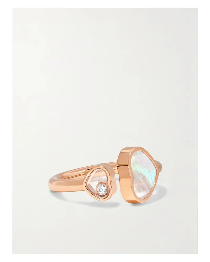 Chopard Happy Hearts Ring Aus 18 Karat Roségold Mit Perlmutt Und Diamant Gold