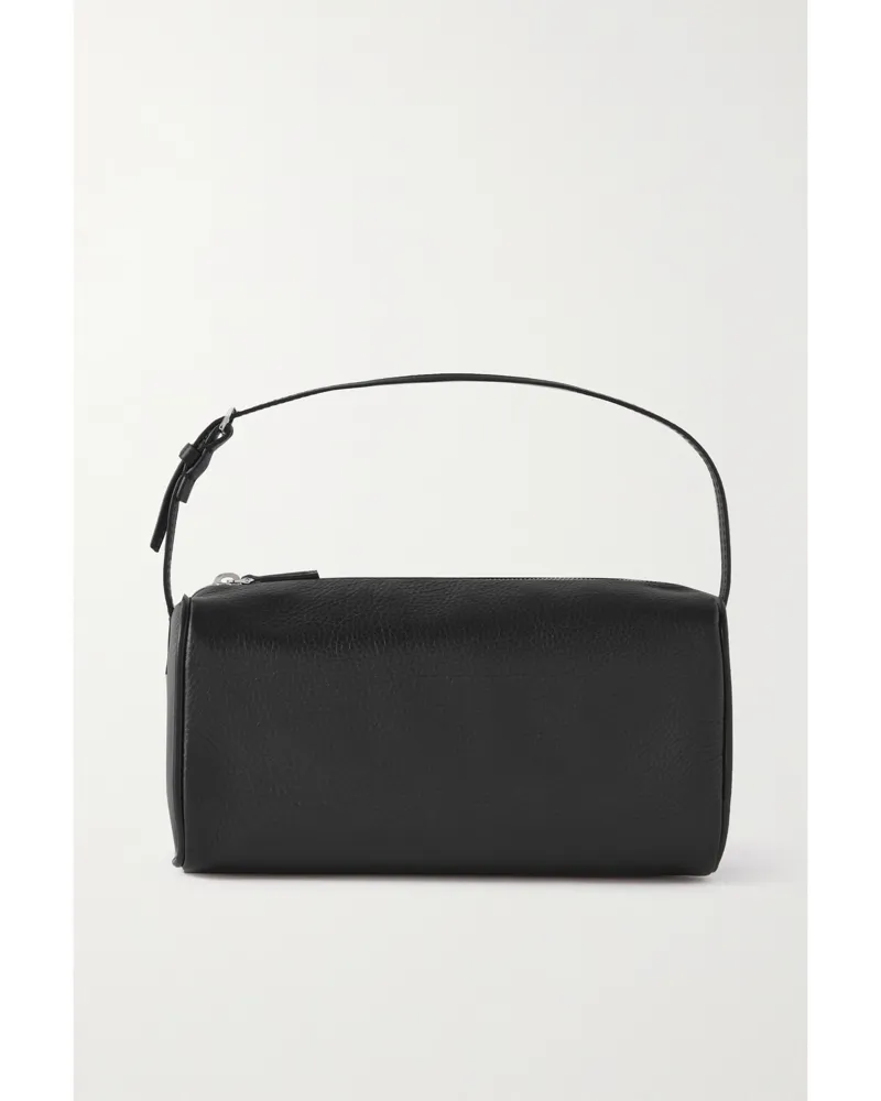 The Row 90s Small Textured-leather Tote - Black Black