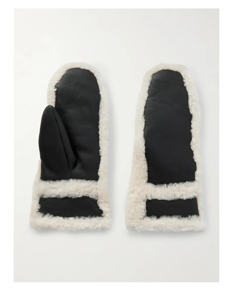 Yves Salomon Shearling Mittens - Black Black