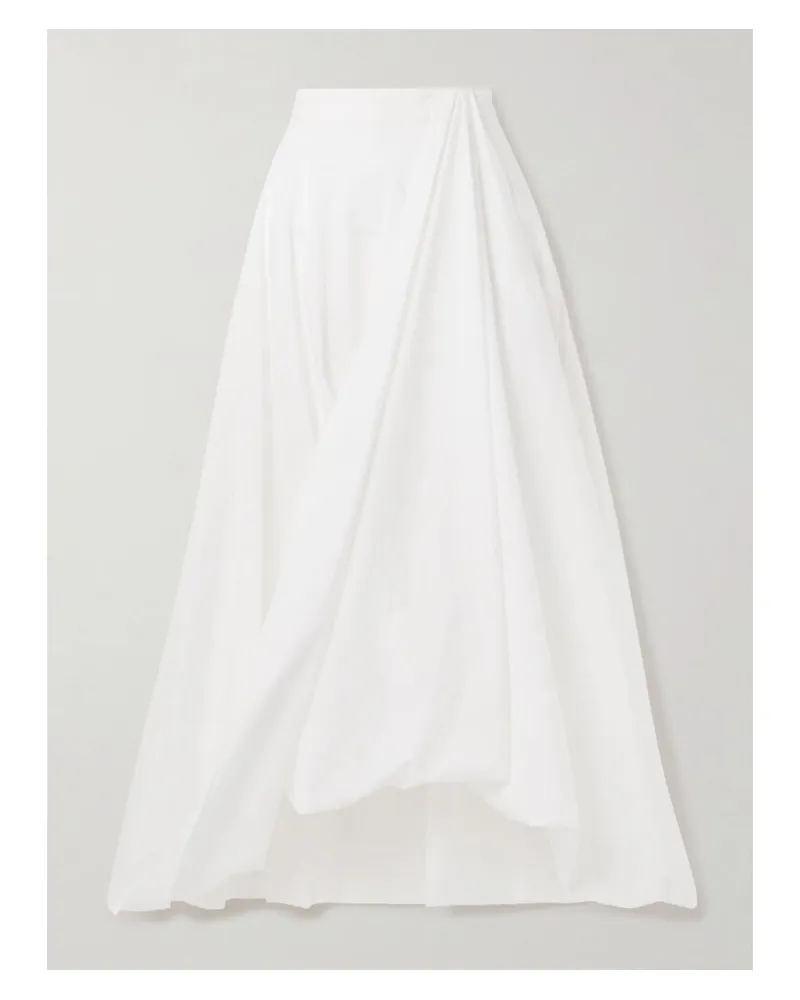 Brunello Cucinelli Midirock Aus Einer Baumwollmischung Mit Raffungen - Weiß Weiß