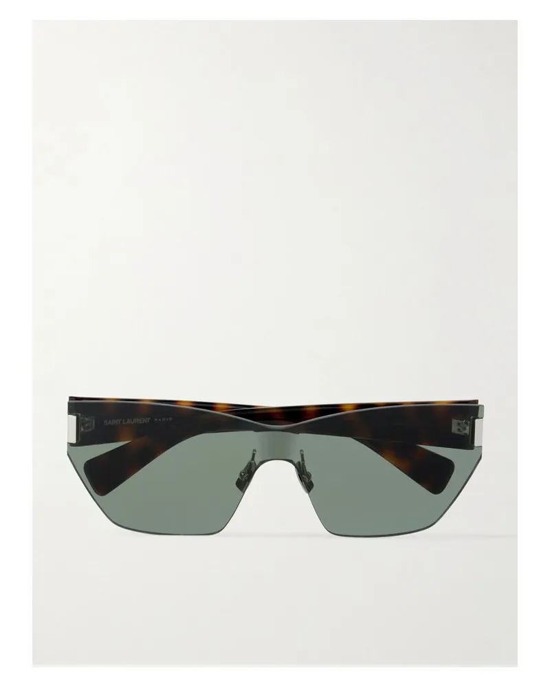 Saint Laurent Sonnenbrille Mit Eckigem Rahmen Aus Azetat In Hornoptik - Grün Grün