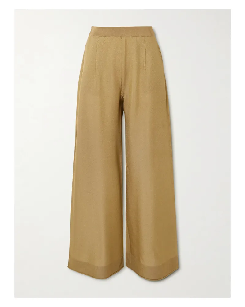 Max Mara Gordon Hose Mit Weitem Bein Aus Stretch-strick - Gold Gold