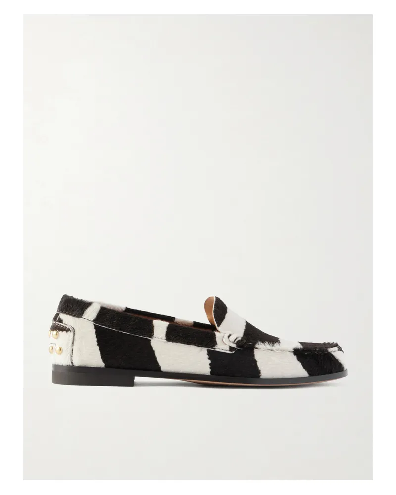 TOD'S Studded Zebra-print Calf Hair Loafers - Animal print Animal