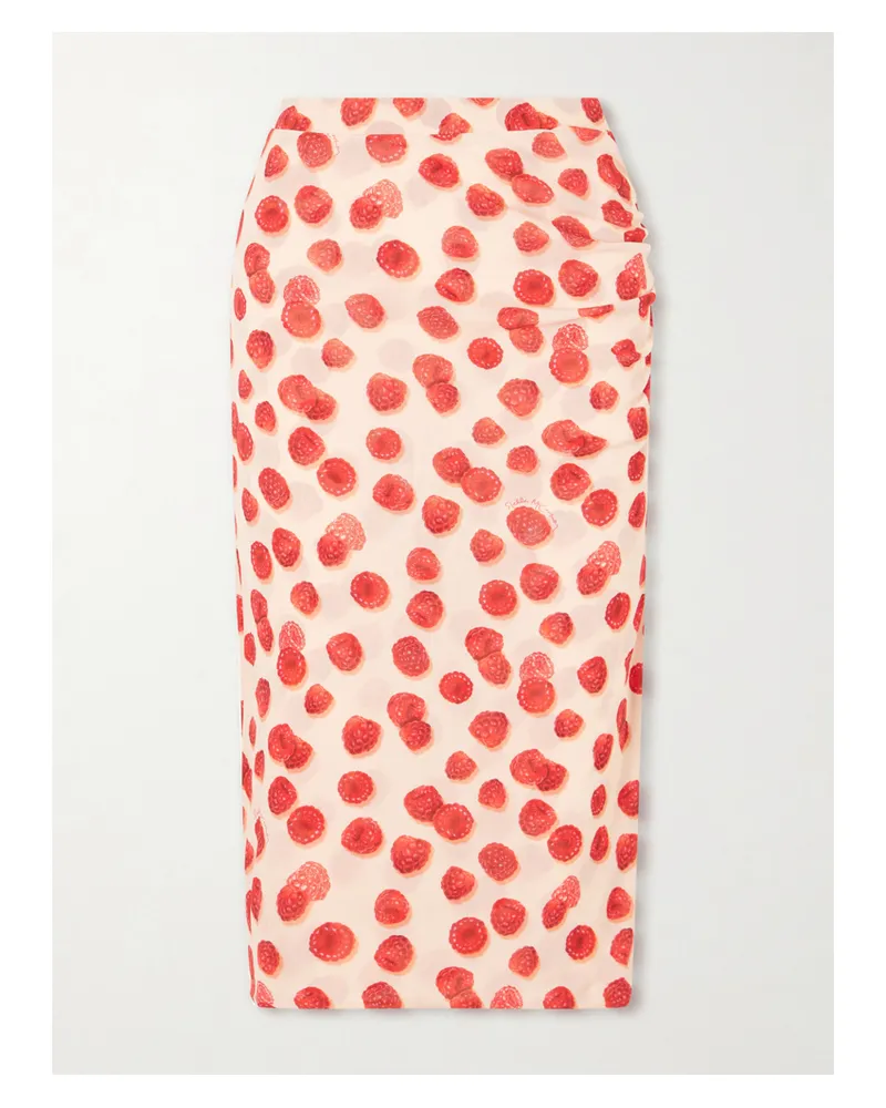 Stella McCartney Printed Mesh Midi Skirt - Orange Orange