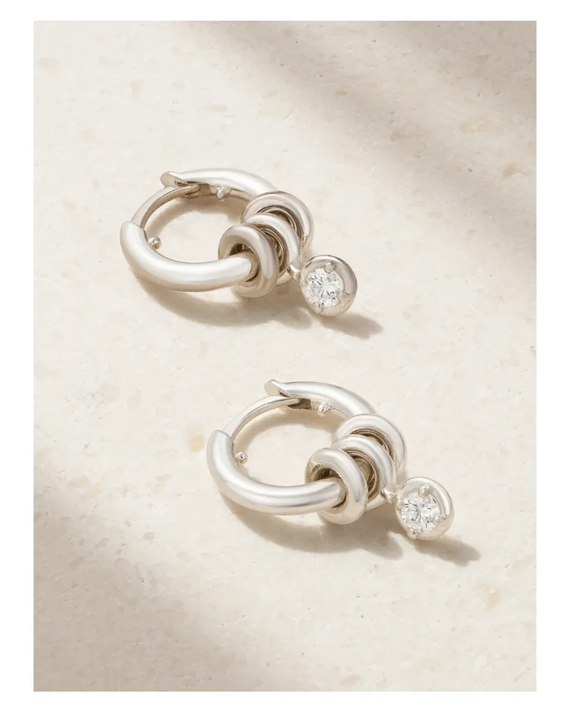 Spinelli Kilcollin Zahra Creolen Aus Sterlingsilber Mit Diamanten Silber