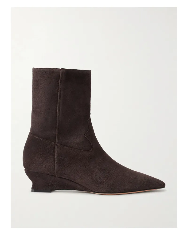 Le Monde Béryl Camille Ankle Boots Aus Veloursleder - Braun Braun
