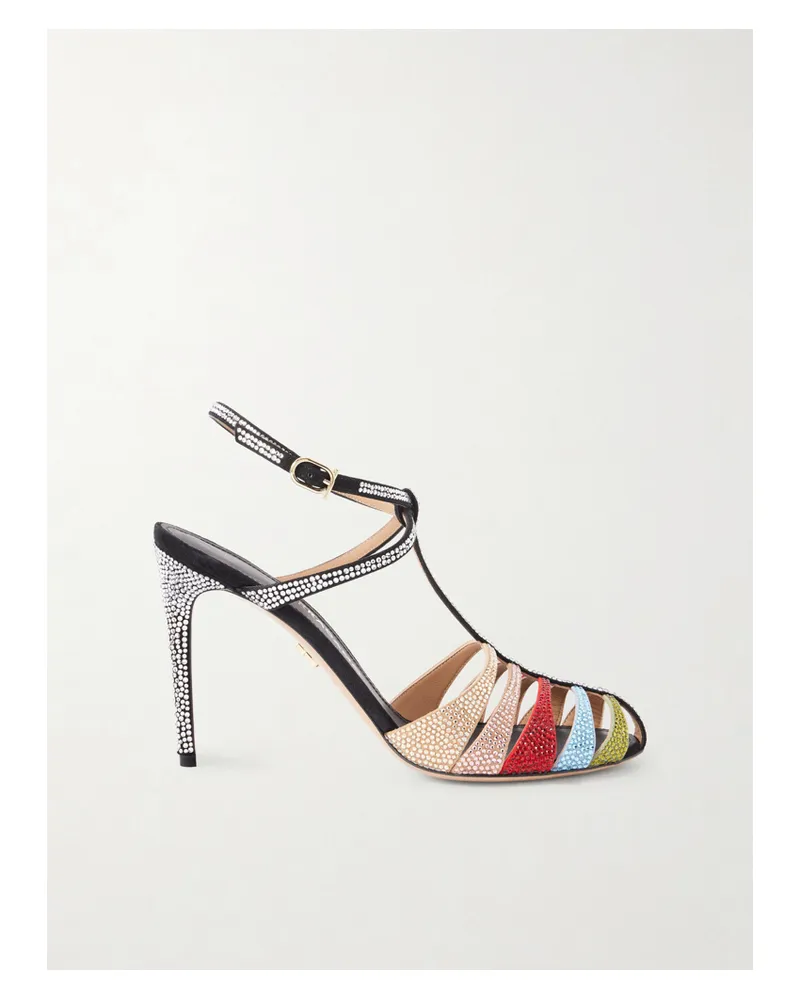 Ferragamo Lipa 95 Crystal-embellished Suede Sandals - Multi Multi