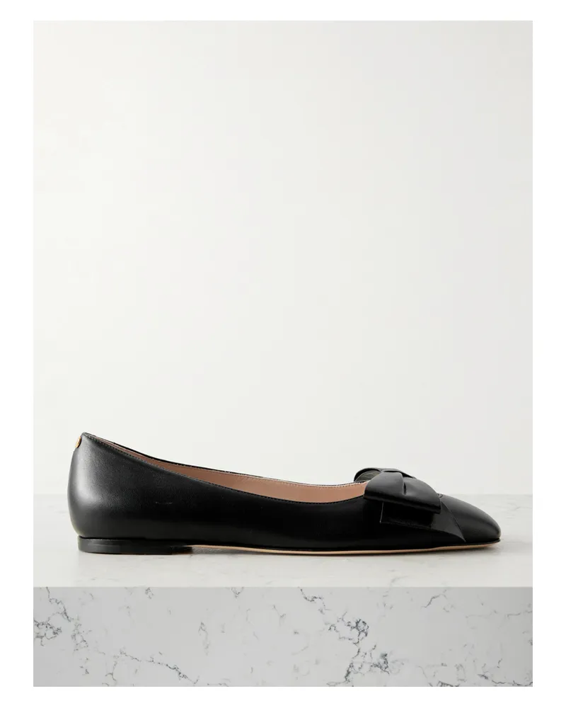 Valentino Garavani Bowow Leather Ballet Flats - Black Black