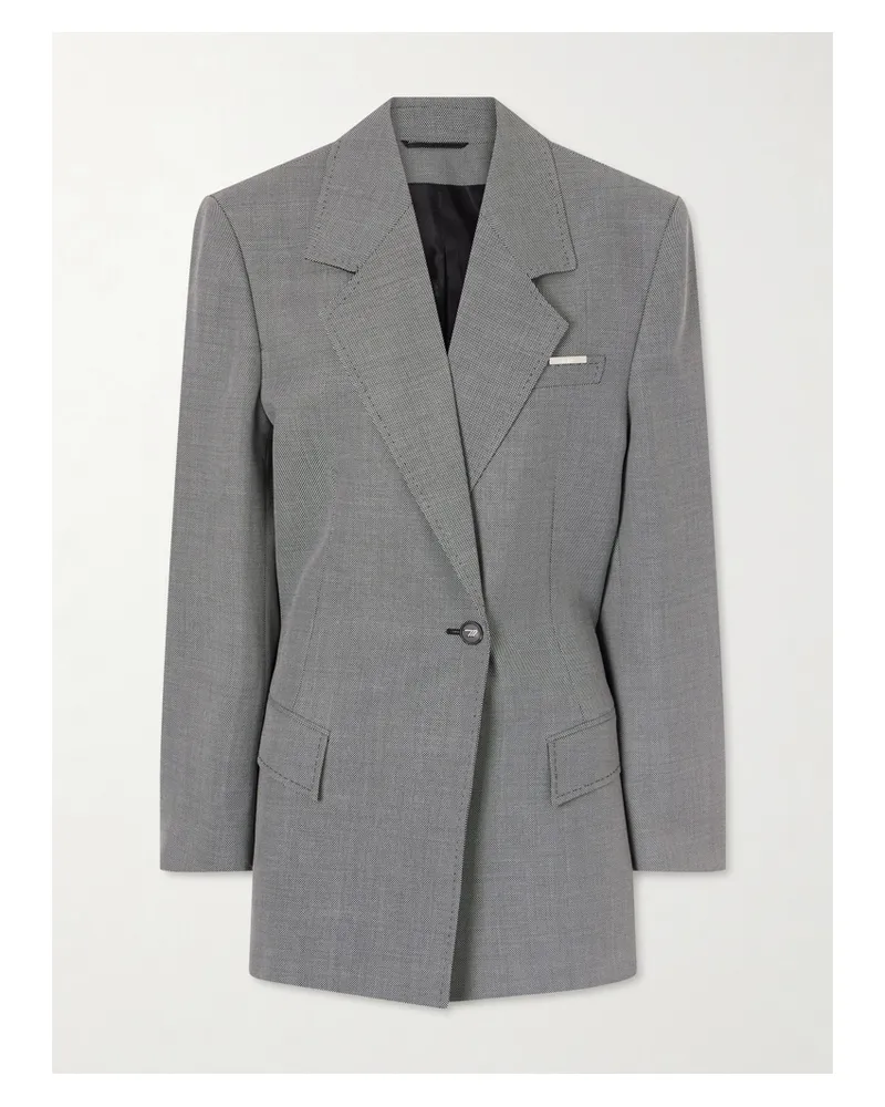 ATTICO Wool And Cotton-blend Blazer - Gray Gray