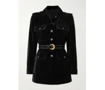 Jacke Aus Baumwollsamt Mit Gürtel - Schwarz