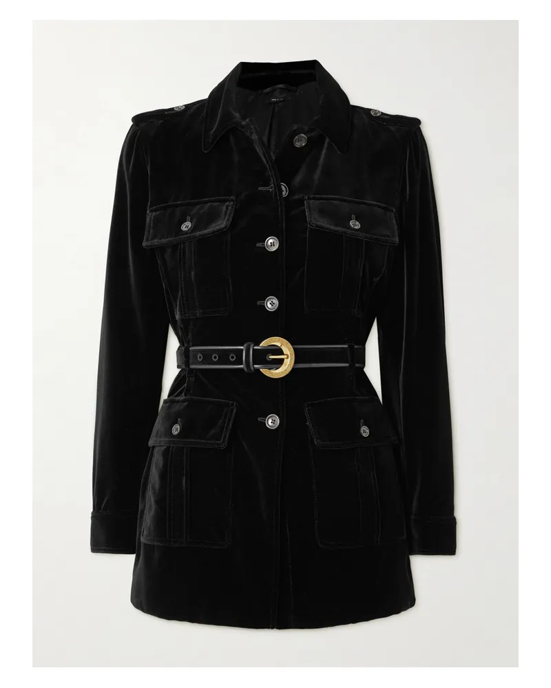 Tom Ford Jacke Aus Baumwollsamt Mit Gürtel - Schwarz Schwarz