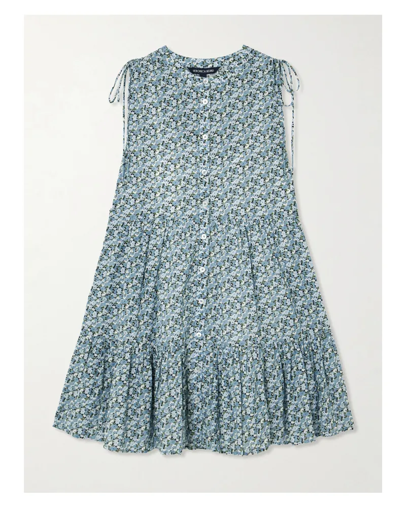 Veronica Beard Yulianna Minikleid Aus Voile Aus Einer Baumwollmischung Mit Blumenprint Und Raffungen - Mehrfarbig Mehrfarbig
