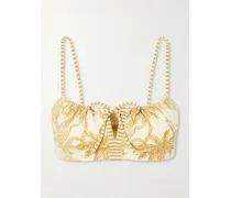 Reve Printed Bikini Top - Yellow