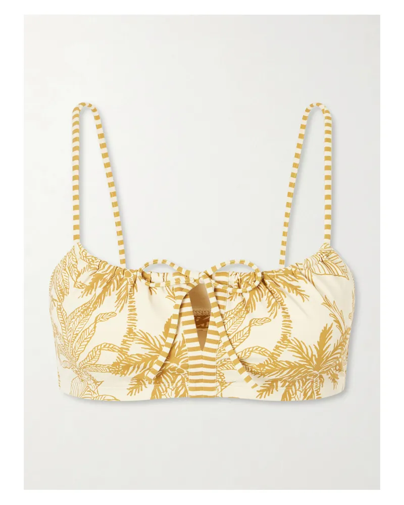 Eres Reve Printed Bikini Top - Yellow Yellow