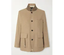 Roadster Jacke Aus Baumwoll-twill Mit Velourslederbesätzen - Neutral