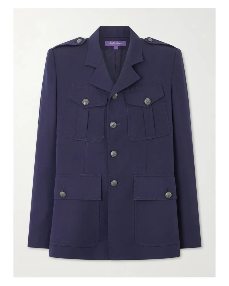 Ralph Lauren Annabeth Grain De Poudre Wool Jacket - Blue Blue