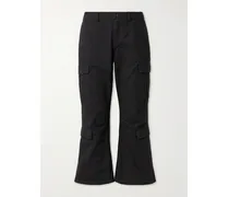 Cropped Paneled Cotton-ripstop Flared Cargo Pants - Black