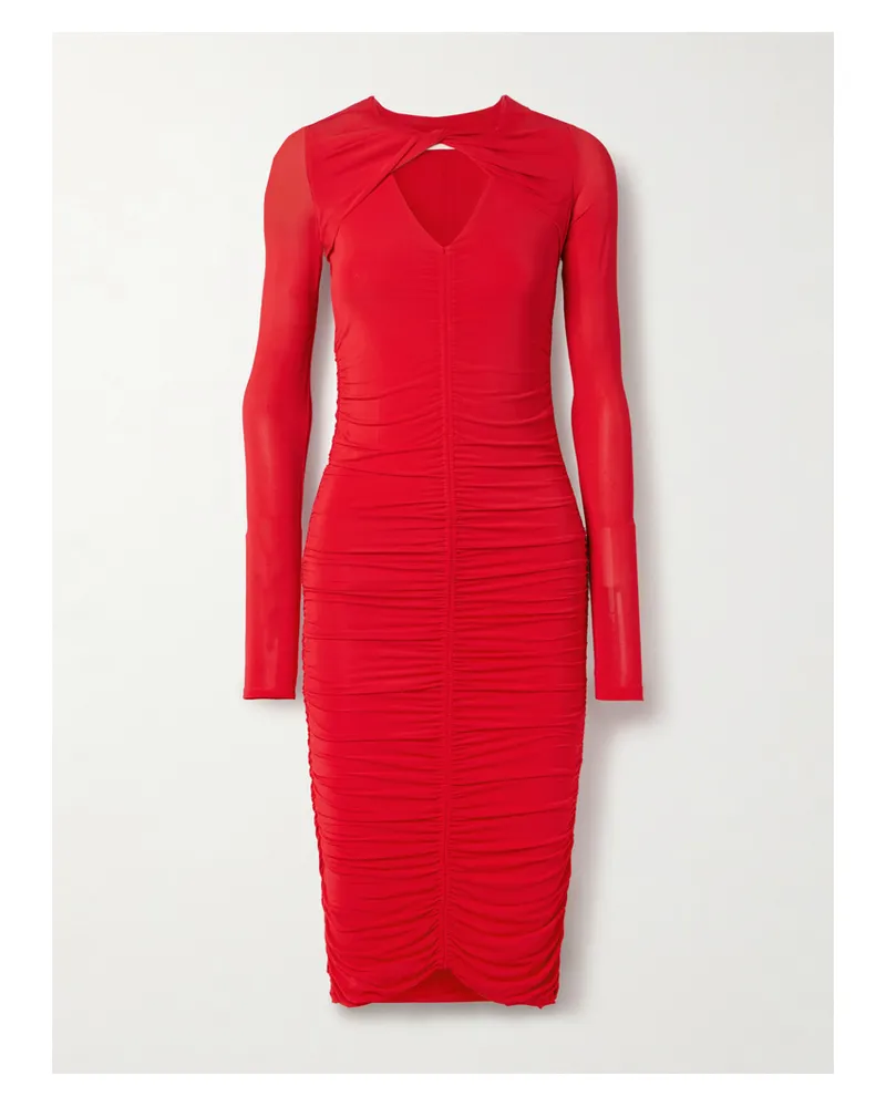Isabel Marant Volgane Midikleid Aus Stretch-jersey Mit Raffungen Und Cut-out - Rot Rot