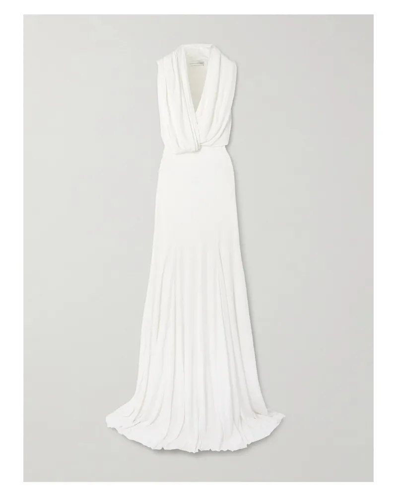 Christopher Esber Ripple Stretch-jersey Halterneck Gown - White White