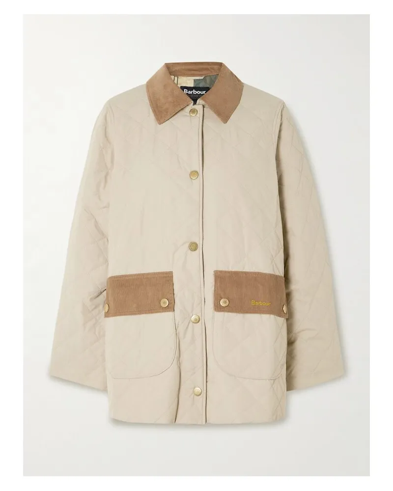 Barbour Corinne Steppjacke Aus Shell Mit Baumwollcordbesätzen - Neutral Neutral
