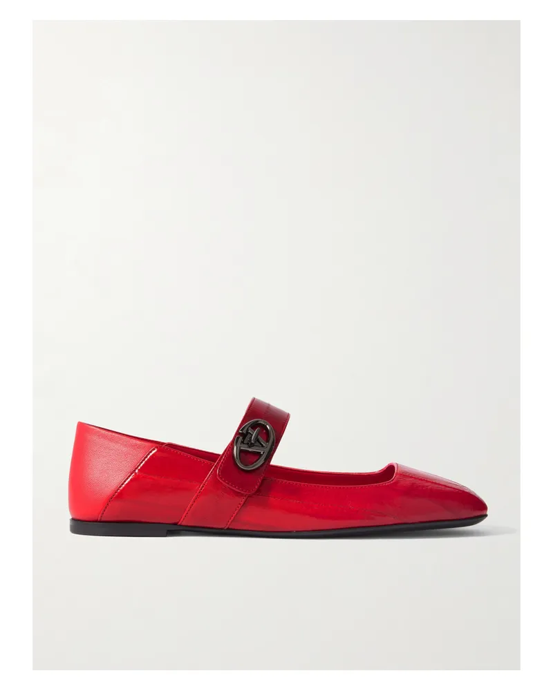 Valentino Garavani Vlogo Locker Ballerinas Aus Leder - Rot Rot