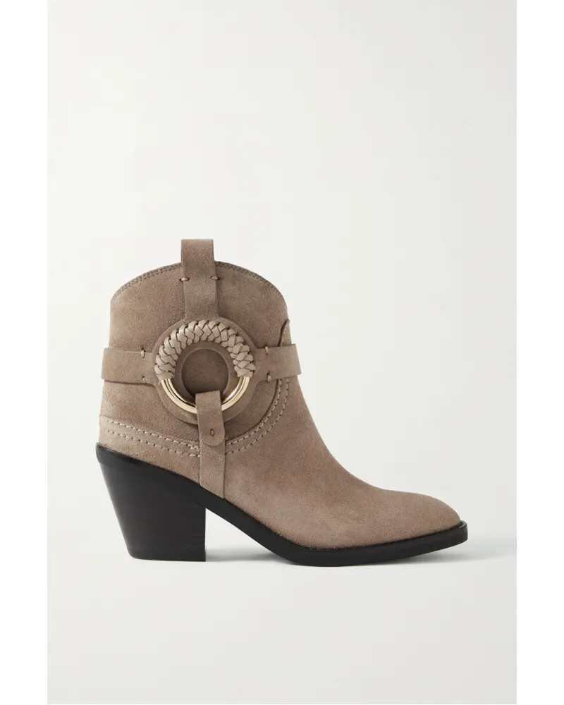 See by Chloé Hana Ankle Boots aus Veloursleder Braun