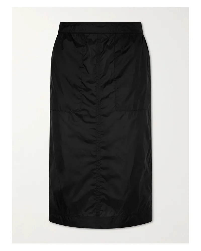 Saint Laurent Woven Midi Skirt - Black Black