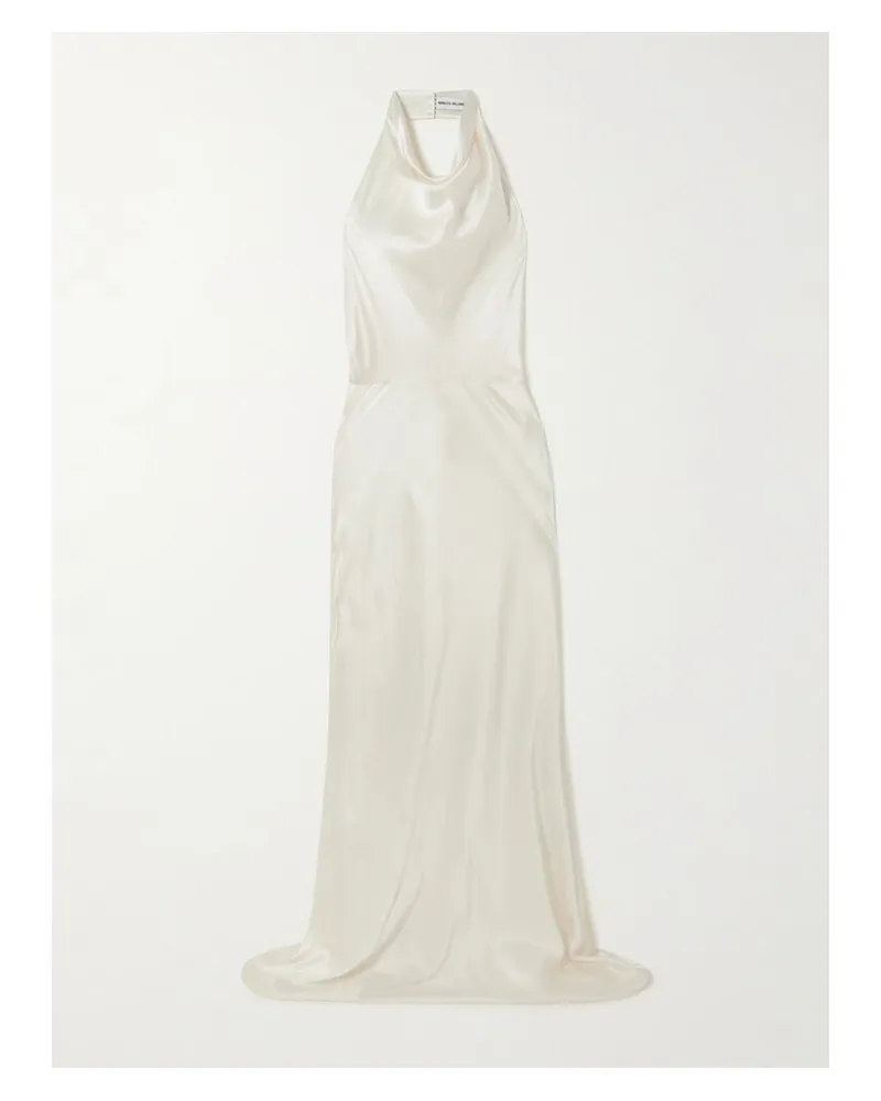 Rebecca Vallance Neckholder-robe Aus Seidensatin Mit Raffungen - Elfenbein Elfenbein