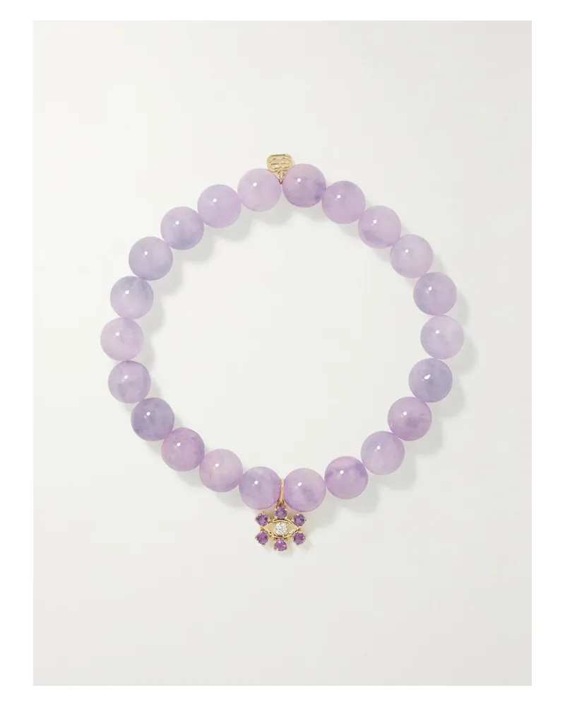 Sydney Evan Evil Eye Armband Mit Amethysten, Diamanten Und Details Aus 14 Karat Gold Gold