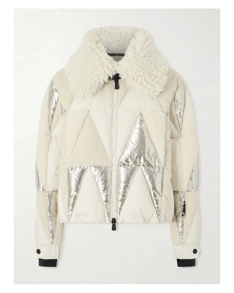 Moncler Pamiers Skijacke Aus Fleece Aus Einer Wollmischung Und Baumwollcord Mit Daunenfüllung - Creme Creme