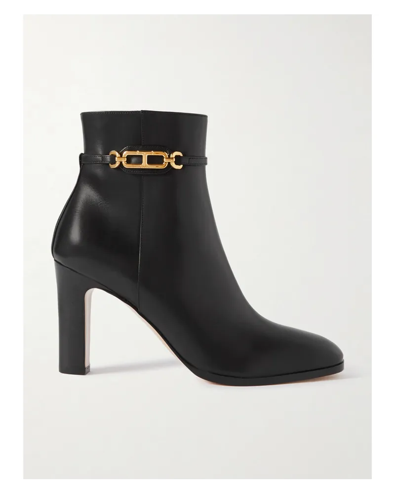 Tom Ford Ankle Boots aus Lackleder mit Verzierung Schwarz