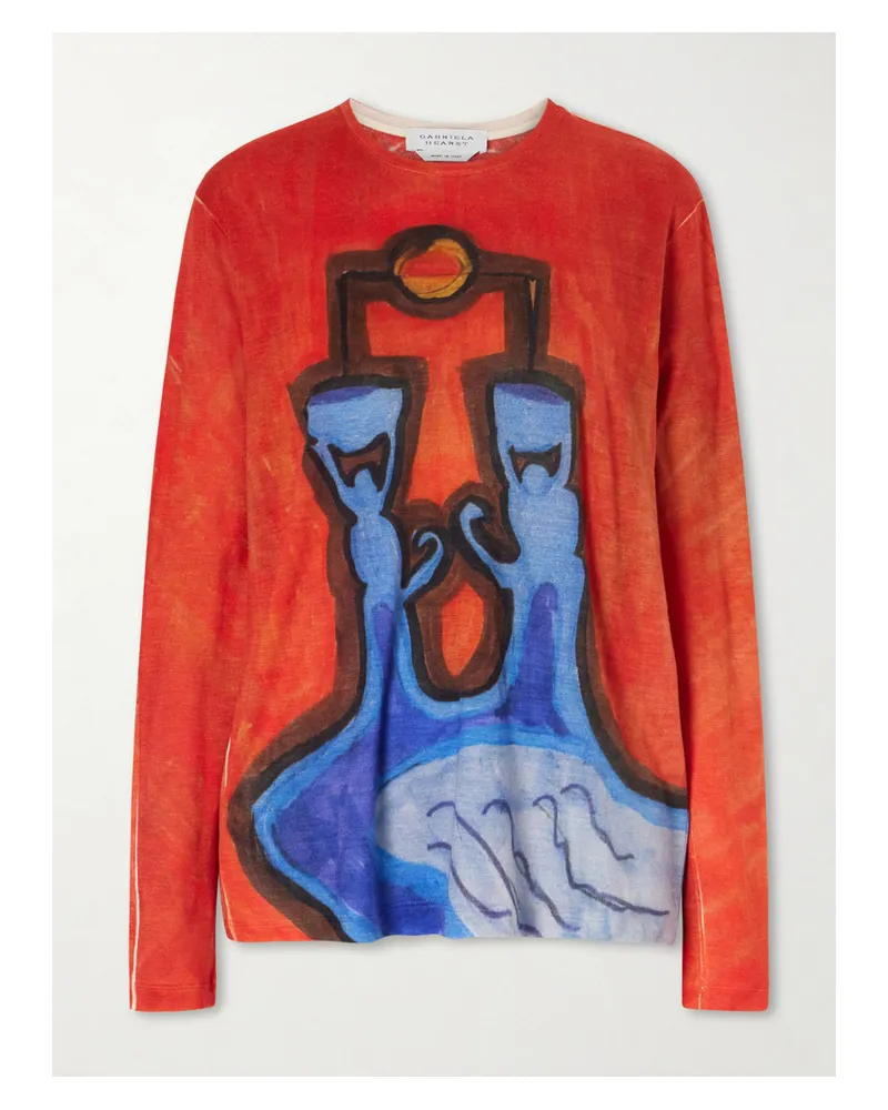 Gabriela Hearst Isaro Printed Cashmere Sweatshirt - Blue Blue