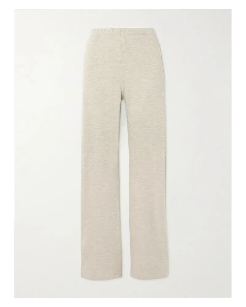 ÉTERNE Jogginghose Mit Geradem Bein Aus Jersey Aus Einer Baumwollmischung Mit Stickerei - Creme Creme