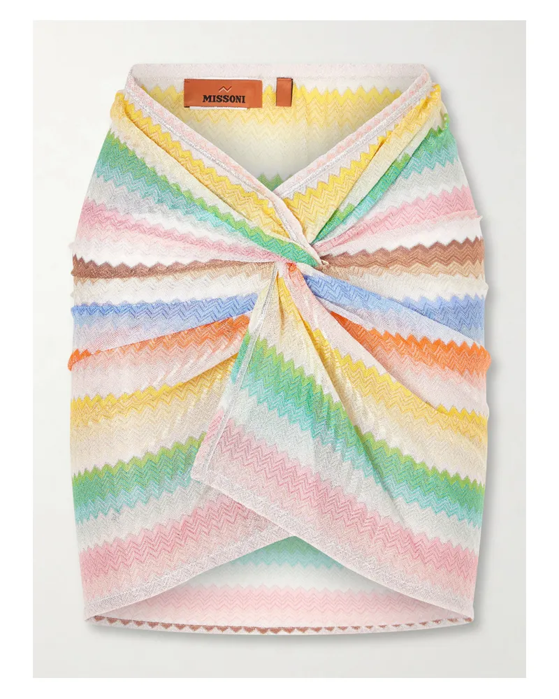 Missoni Striped Metallic Crochet-knit Mini Skirt - Multi Multi