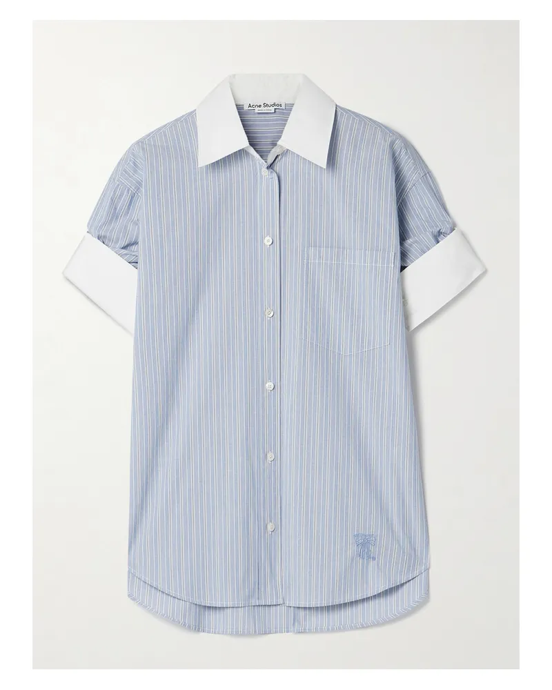 Acne Studios Hemd Aus Gestreifter Baumwollpopeline - Blau Blau
