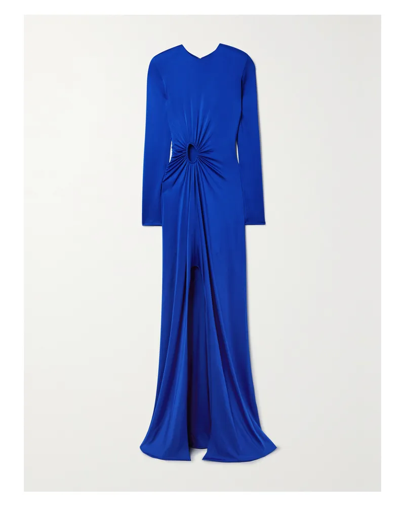 ET OCHS Net Sustain Katherine Robe Aus Glänzendem Stretch-jersey Mit Cut-out - Blau Blau