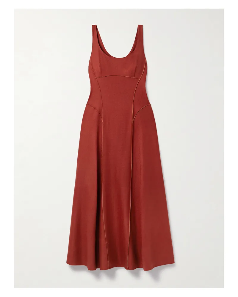 Adam Lippes Shay Midikleid Aus Canvas Mit Stretch-anteil - Rot Rot