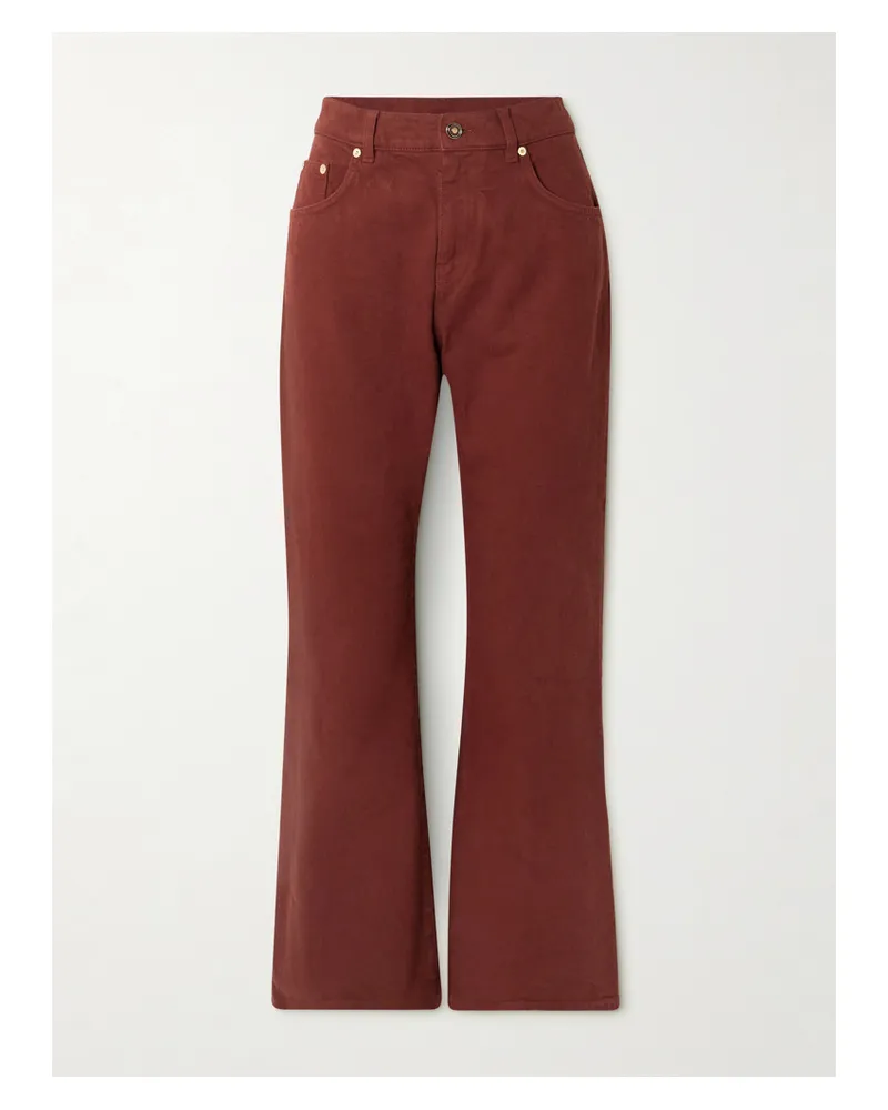 Gabriela Hearst Ezra Hoch Sitzende Bootcut-jeans Aus Recyceltem Denim - Burgunder Burgunder