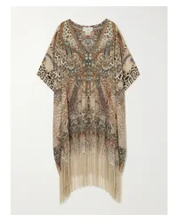 Camilla The Throne Room Kaftan aus Bedruckter Seide Animal-print