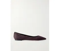 Romy Suede Point-toe Flats - Brown