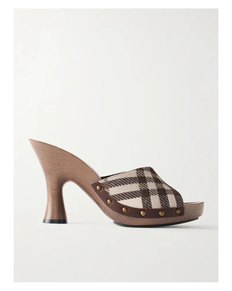 Burberry Le Potter Mules Aus Kariertem Webstoff Mit Verzierungen - Neutral Neutral
