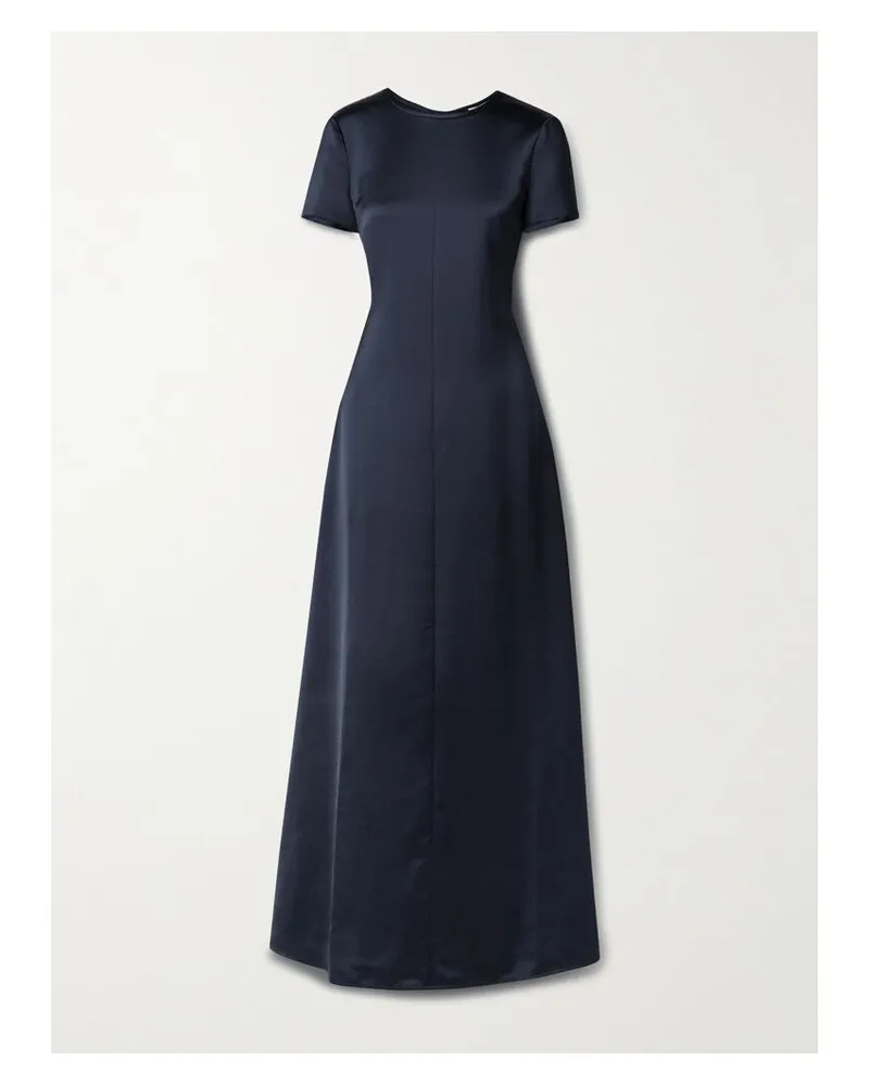 Proenza Schouler Delphine Maxikleid Aus Glänzendem Twill Mit Bändern - Blau Blau