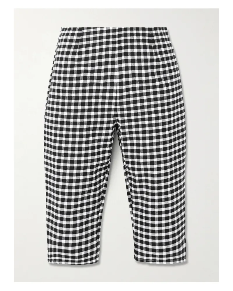 Posse Chiara Cropped Checked Cotton-blend Capri Pants - Black Black