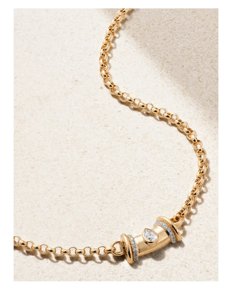 L’Atelier Nawbar Warrior Princess Kette Aus 18 Karat Gold Mit Diamanten Gold