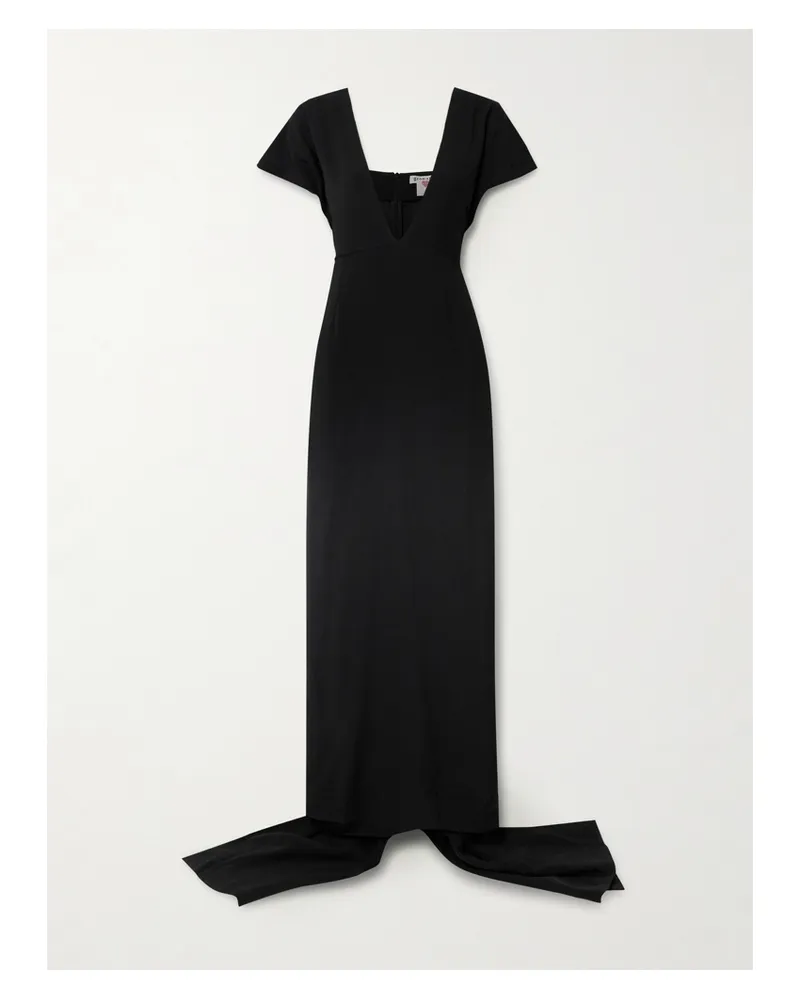 BERNADETTE Clara Draped Crepe Gown - Black Black
