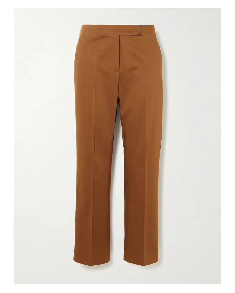 Max Mara Okra Hose Mit Geradem Bein Aus Einer Baumwollmischung - Braun Braun