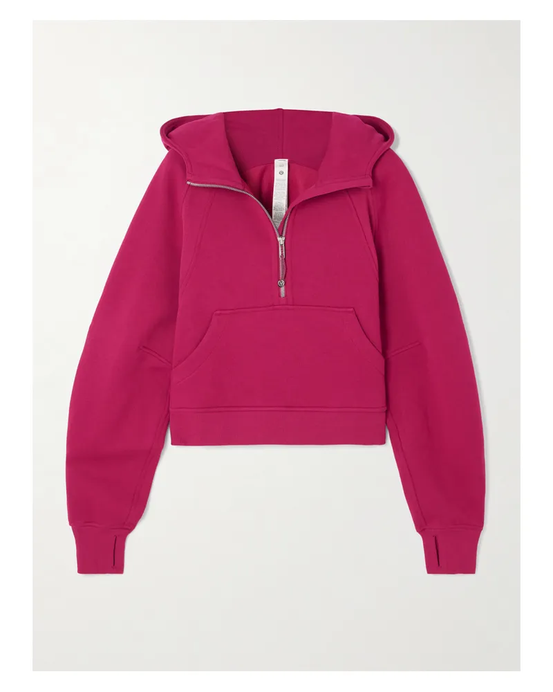 LULULEMON Scuba Verkürzter Hoodie Aus Einer Baumwollmischung Mit Reißverschluss - Pink Pink
