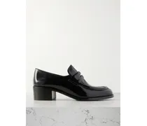 Prudence Glossed-leather Loafers - Black